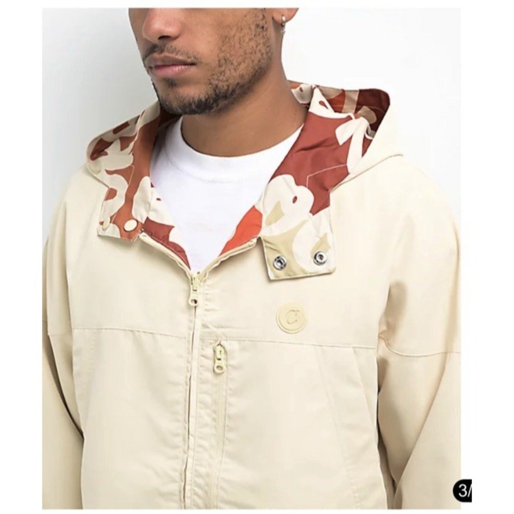 New Cookies Continental Khaki Reversable Anorak Jacket XL SIGNATURE LOGOS
